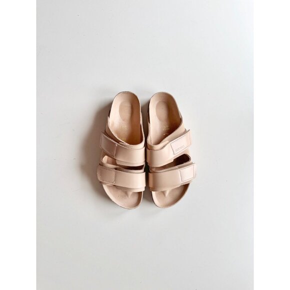 BIRKENSTOCK Uji New Beige beige Nubuck Double Strap Slides Sandals, Size 40 - Picture 1 of 16